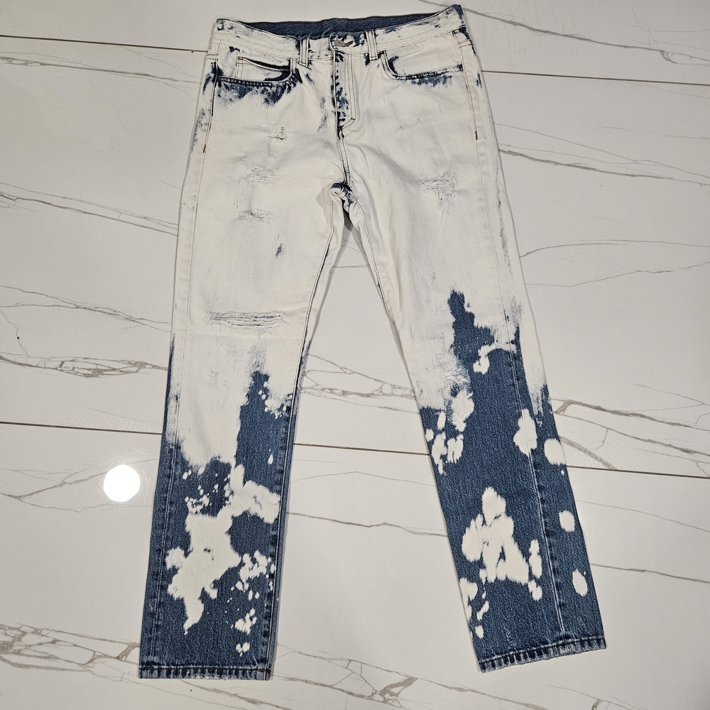 Gucci Blue and White Denim Jeans